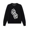 Unisex Baumwollstrickpullover mit geschwungenem Buchstabenaufdruck Lockerer Schnitt Langarm Herren Damen Jugendliche Freizeitkleidung
