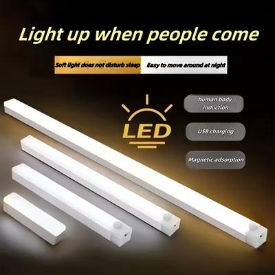 Luce Notturna LED Inalámbrica Ricaricabile USB con Sensore di Movimento Montabile a Parete Ideale per Uffici, Armadi, Scale, Cucine e Corridoi