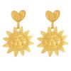 European & American Fashion 3D Heart Sunflower Smiley Face Earrings