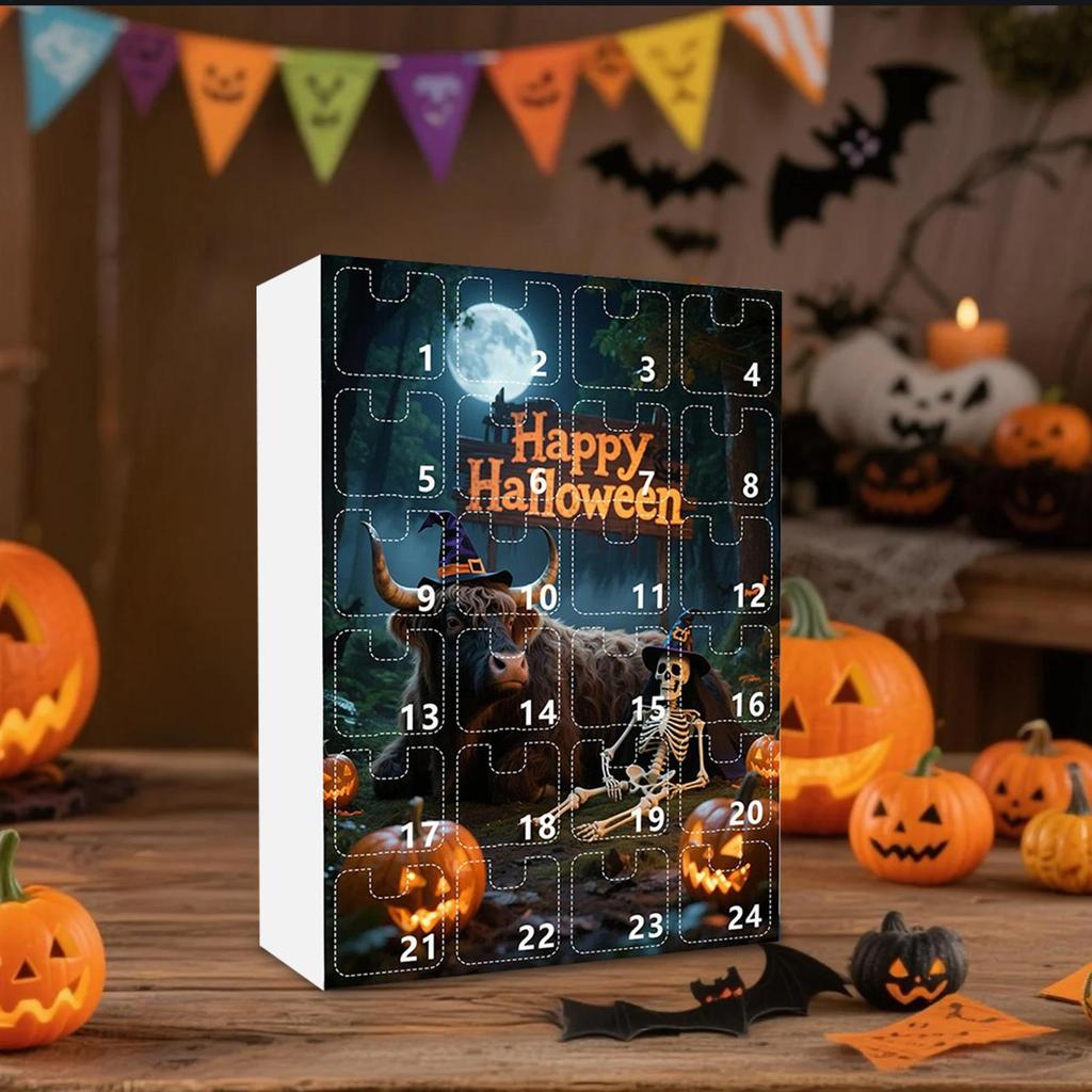 Countdown Calendar Halloween Scary Statue Decor For Shelf 24-day Advent Halloween Statues Resin Figurines For Shelf Fireplace