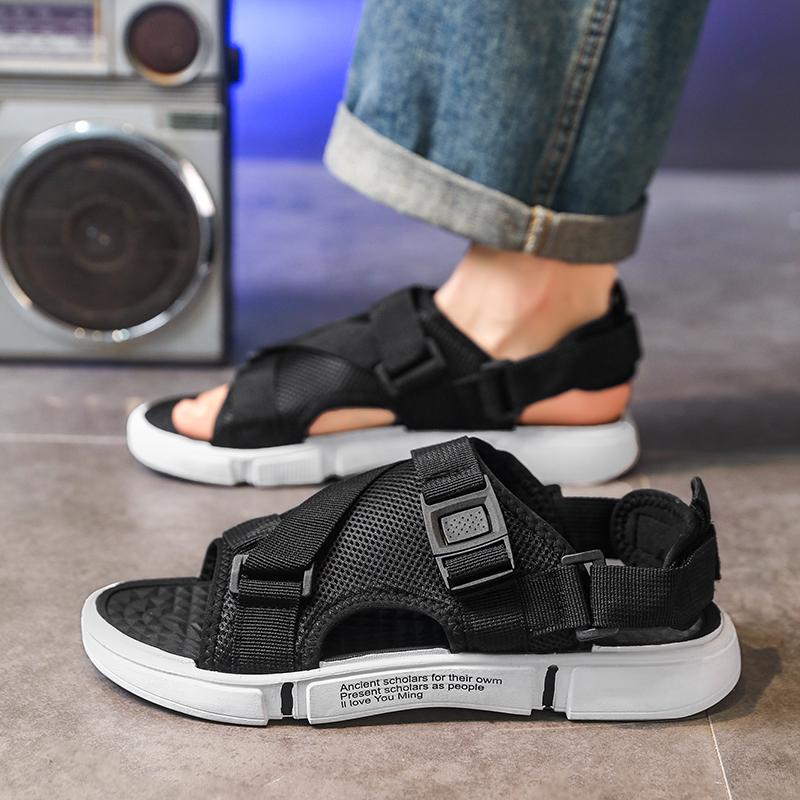 

Модные мужские сандалии Удобные с нескользящей подошвой Мужская обувь Дышащие Универсальные Пляжные туфли Легкие Модные Повседневные шлепанцы 39