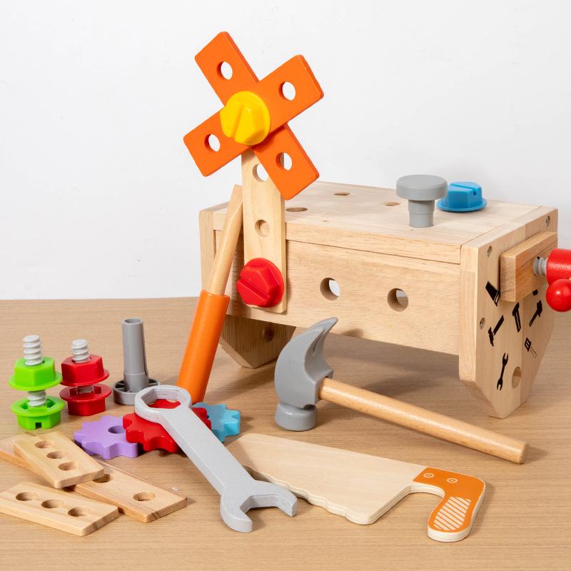 Toddler Educational Toolbox: Portable Workbench Toy for Early Learning and Repair Simulation.