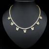 European and American export necklace with geometric butterfly pieces, versatile, fashionable, elegant and simple zircon bridal