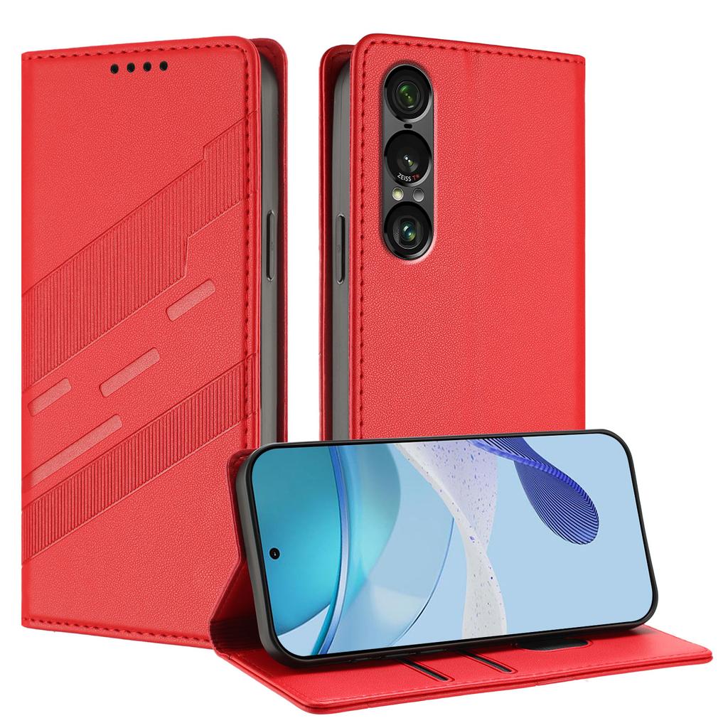 Pro pouzdra na telefon Sony Xperia 1 VII Punkový styl s potiskem Peněženka Stojánek Kožený kryt