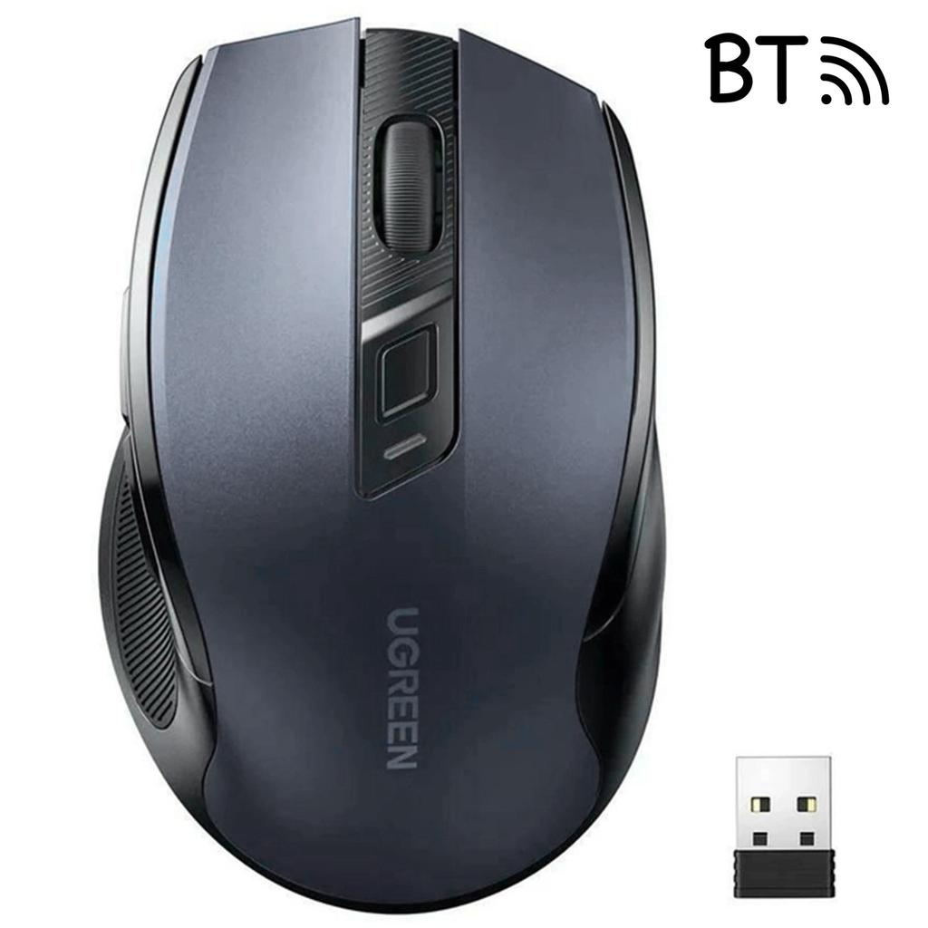 Ugreen MU006 Dual-Mode Wireless Mouse – 2.4GHz USB/Bluetooth 5.0, 4000 DPI Precision, Black