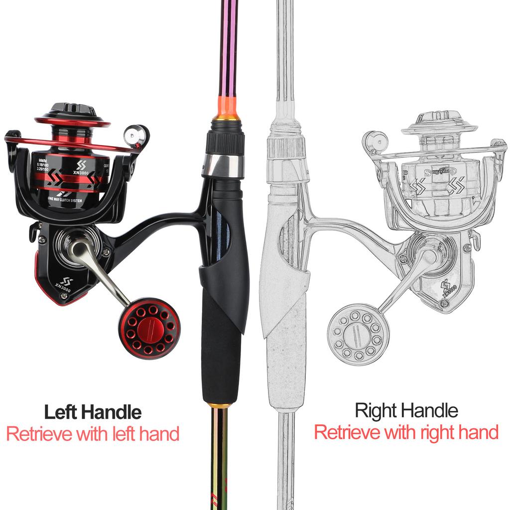 Nowy poszycia zestaw kołowrotków wędki 5 sekcji wędka z włókna węglowego Spinning Fishing Reel metalowa kulka uchwyt wędka Combo