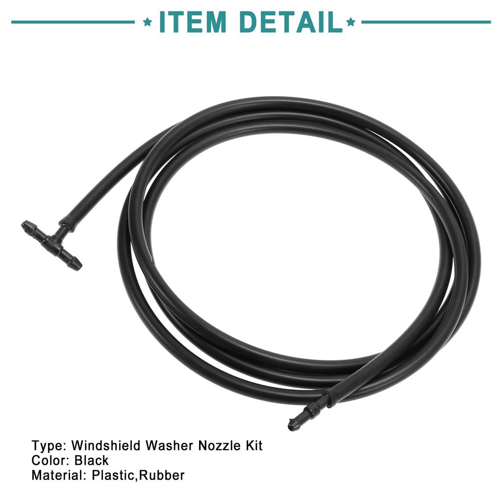 ACROPIX Front Windshield Washer Nozzle Windshield Washer Hose with 4 Connectors 2M Volvo Compatible with S40 Black 7pcs