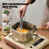 Friteuse Profonde en Acier Inoxydable 5-en-1 Friteuse Vapeur Cuit-vapeur Passoire Casserole de Cuisson Portable pour Extérieur avec Panier