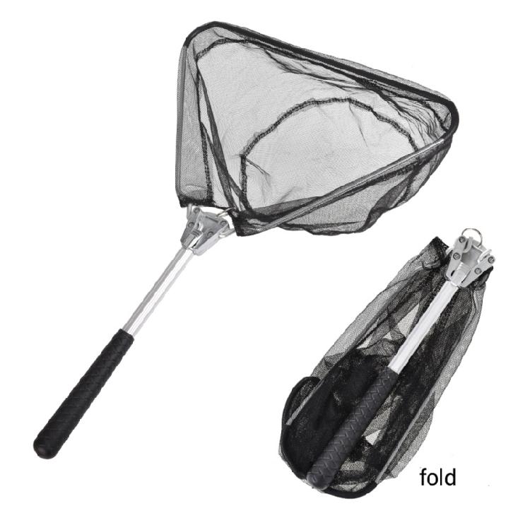 Foldable Landing Net Aluminum Alloy Frame Fishing Landing Net Replacement Triangular Fishing Net  for Easy Catches