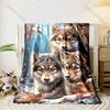 Two Wolves Nuzzling Amid Nebulae Print Adult Children Warm Blankets Home Travel Car Soft Comfortable Suitable for All Seasons