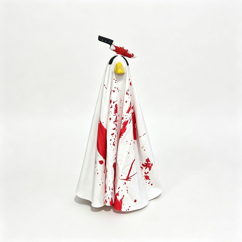 AL692573830992 Best Seller Halloween White Goose Costume Outdoor Ghost Porch Clothes 23 Inch Lawn Plastic Hat Cloak Polyester