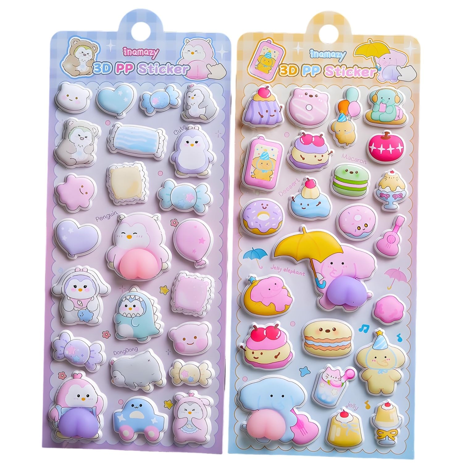 

Puffy Animal Paw Print Stickers Baby Elephant 3D Squeeze Stickers and Chewy Perfect for Decorating Mobile Water Phone and as Rewards for Girls and