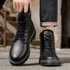 Men's casual plus size high top winter shoes fashion comfort shoes outdoor slip-resistant wear-resistant thicken leather boots