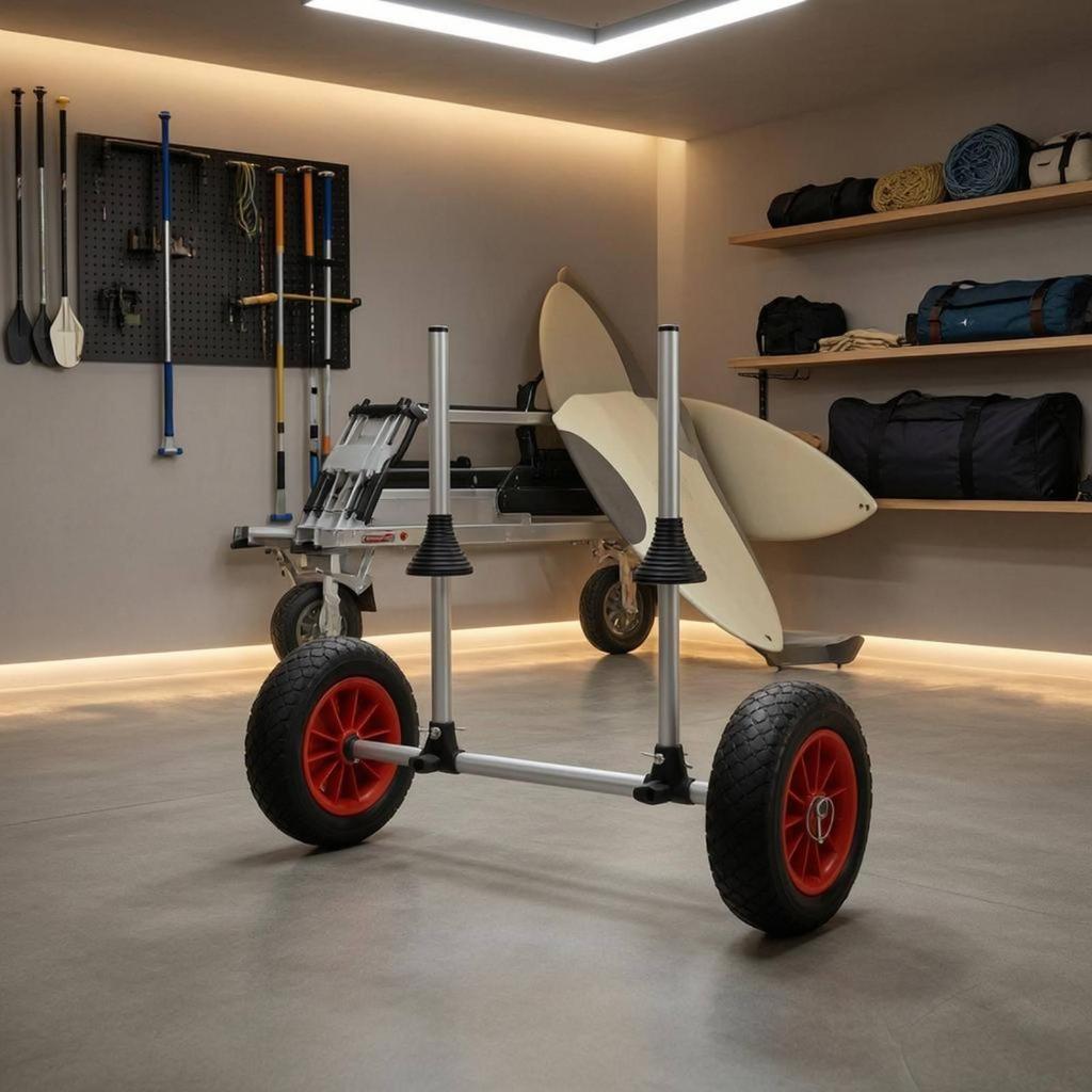 Sit on Top Kayak Cart Adjustable Two Wheel Rubber Wheels Boat Carrier