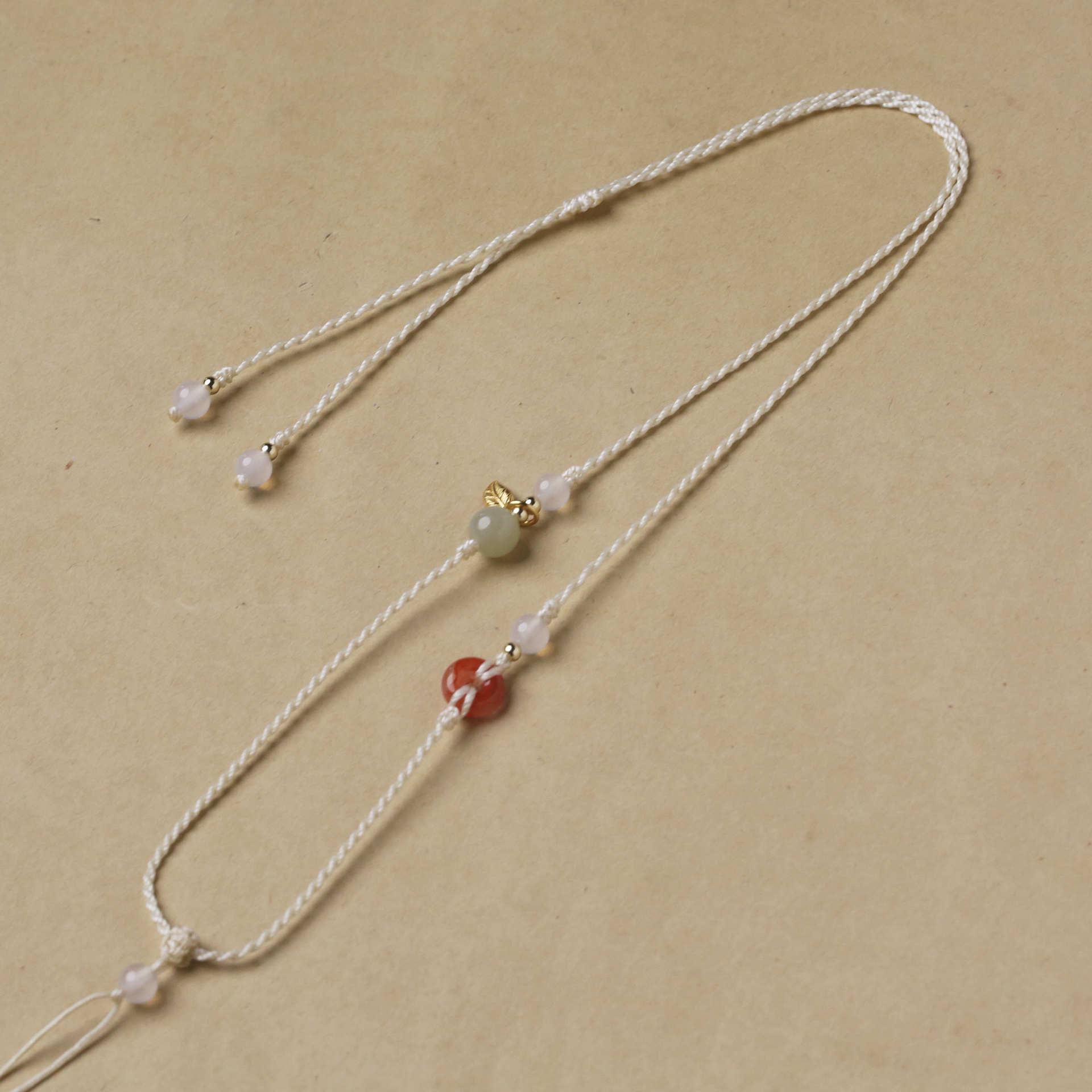 

Этнический плетеный шнур для ожерелья из нефрита ручной работы Adjustable