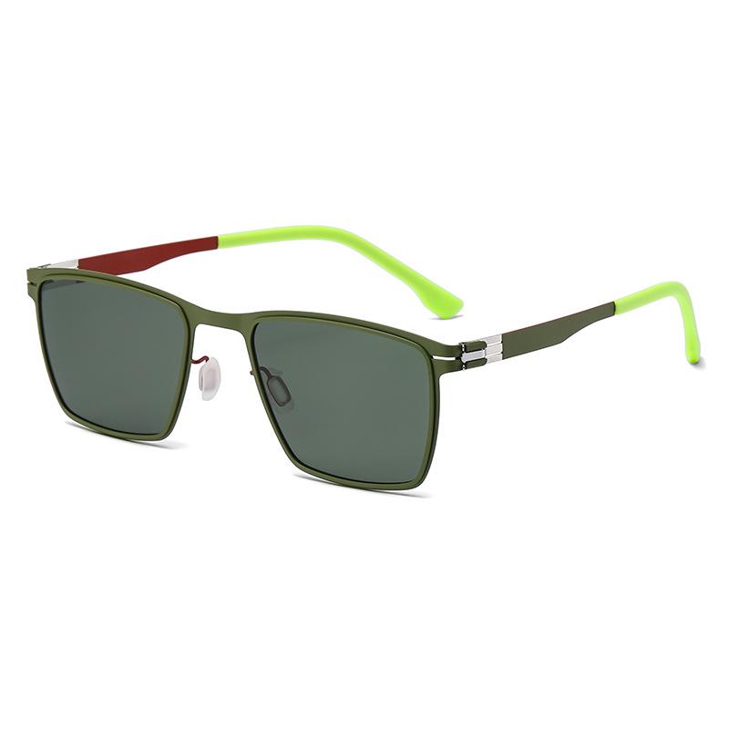 Unisex Trendy Large Frame Metal Sunglasses with High-End Style