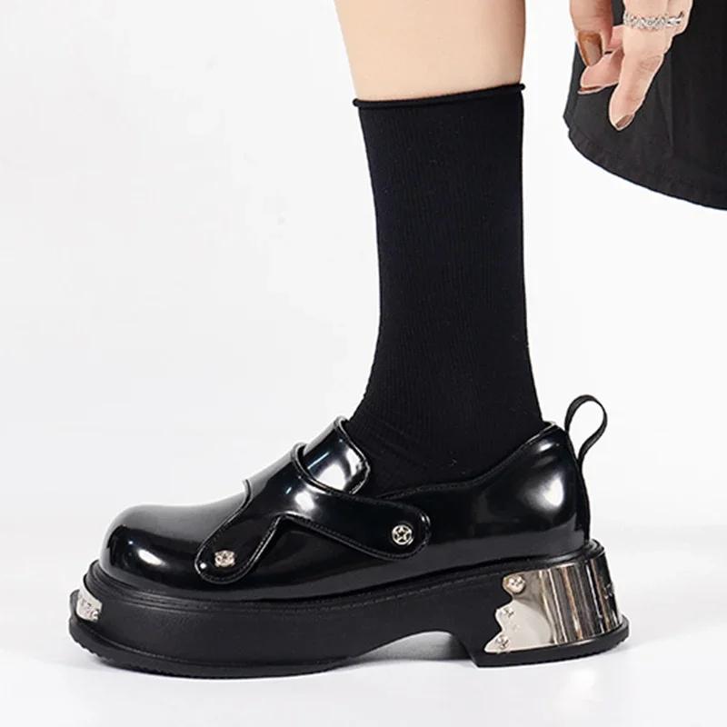 Platforminiai bateliai-loafers moterims, plokščiapadžiai, mada, laisvalaikio batai, nauja tendencija, dizainerio suknelės batai, rudens, kasdieniai, patogūs, moteriški sportbačiai