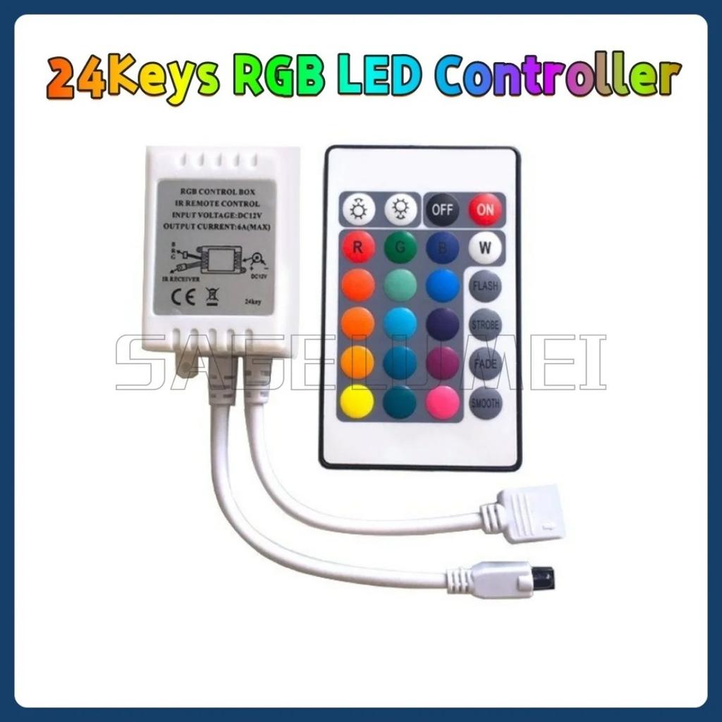 24Key LED Strip Light RGB Control Box+ 24 keys for IR Remote Controller For 12V 3528 5050 Great for many different applications