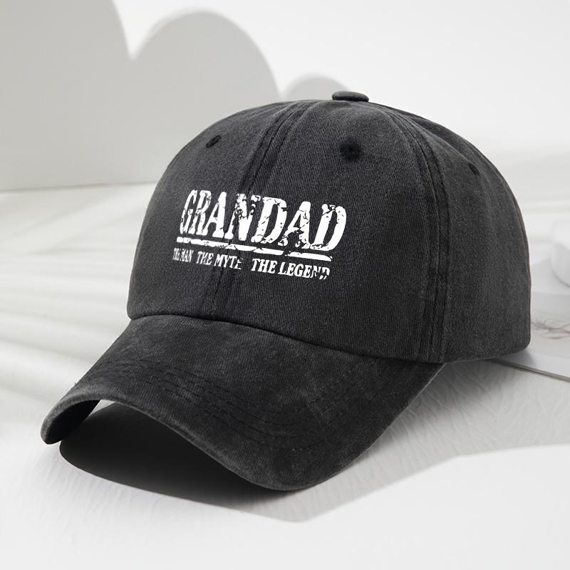 GRANDAD Alphabet Soft-top Baseball Cap for Men and Women Fashionable Outdoor Hat Adjustable