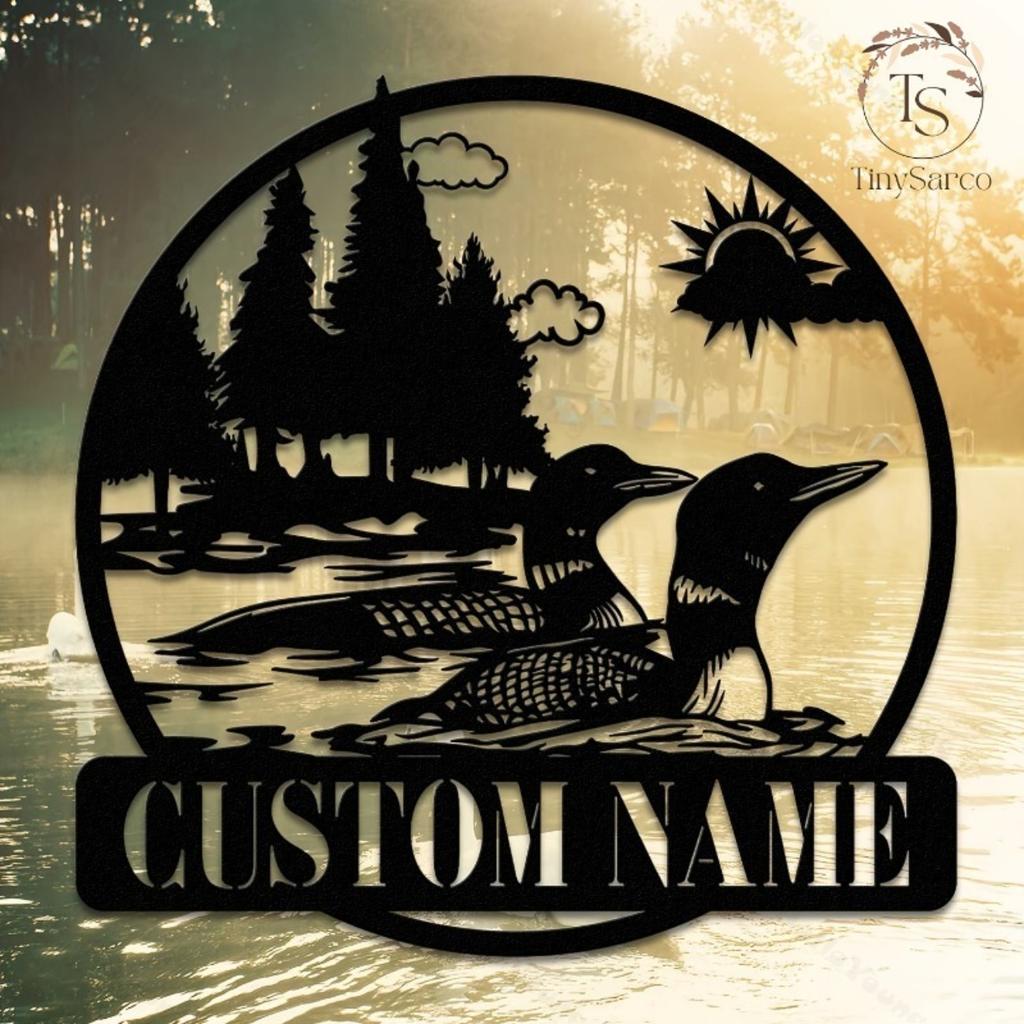 Customizable Metal Duck Sign Personalized Surname Silhouette Wall Decor Hot Sale Home Garden