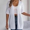 Eleganter Damen V-Ausschnitt Locker Gestrickter Cardigan Solider Karopullover Frühling Sommer Oberteile