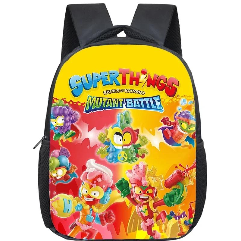 SuperThings Kindergarten Bags Funny Cartoon Backpack Waterproof Kids Bookbag SUPERTHINGS School Bag for Boys Girls Mochila