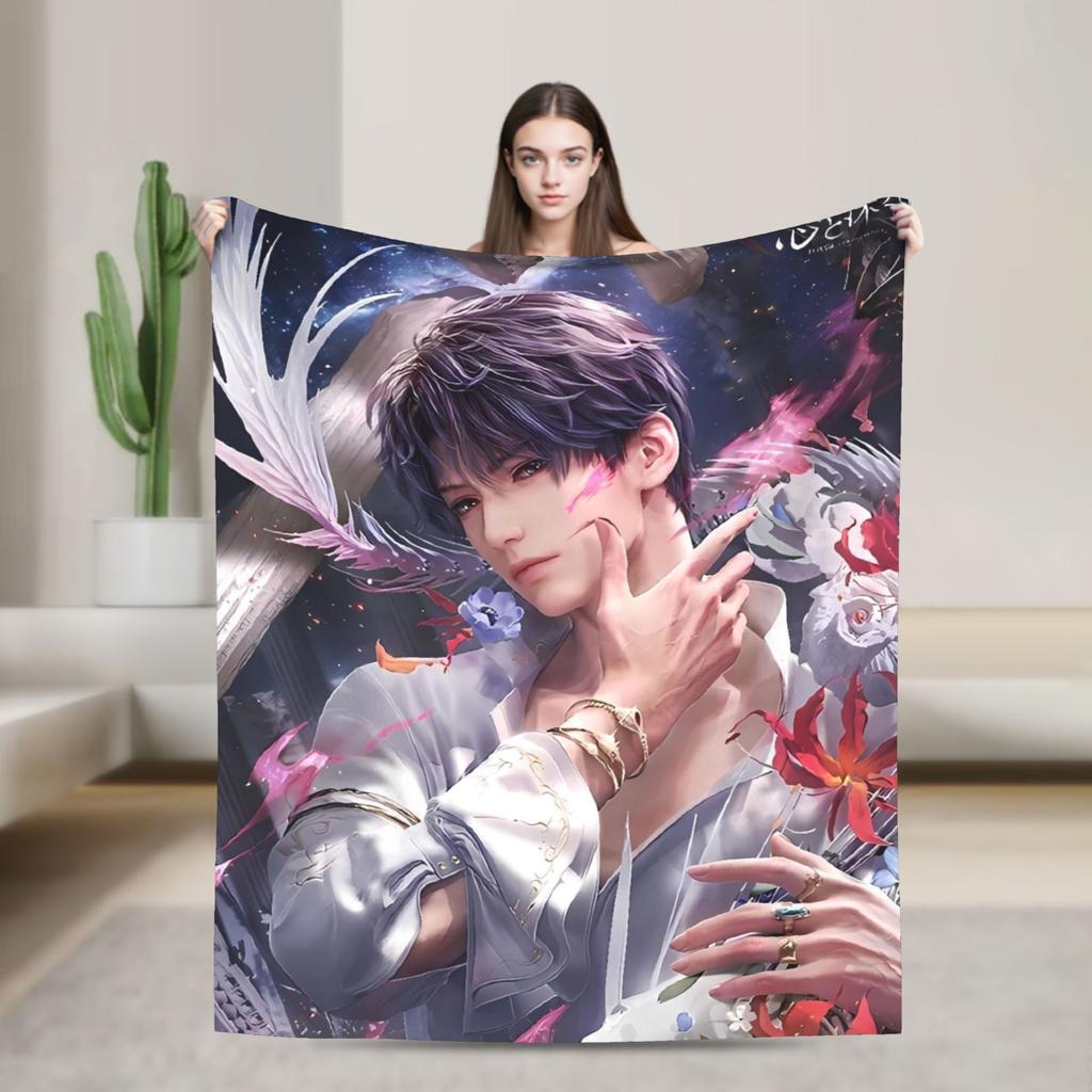 Game Love and Deepspace Sylus Flannel Blankets  Warm Throw Blanket for Living Room Travel Street Trend Bedspread Sofa Bed Cover