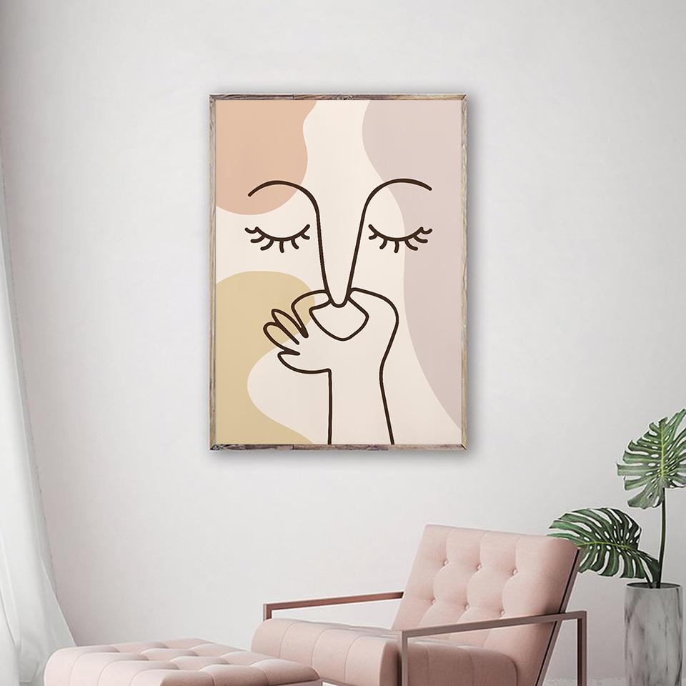 Funny Toilet Art Poster Bathroom Wall Decor Guest WC Neutral Colors Print Canvas Painting Humoristic Line Abstract Pictures