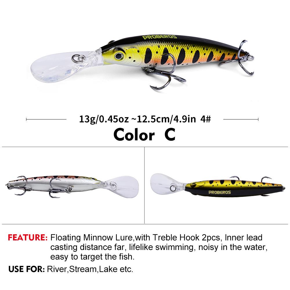 Bionic Floating Minnow Lure, 12.5cm, 13g - Durable Artificial Fishing Bait (DW611)
