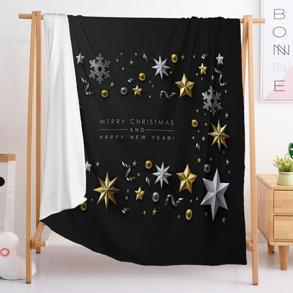 Flannel Blanket Bedroom Blanket European And American Blanket Digital Printing Christmas Blanket Bedroom