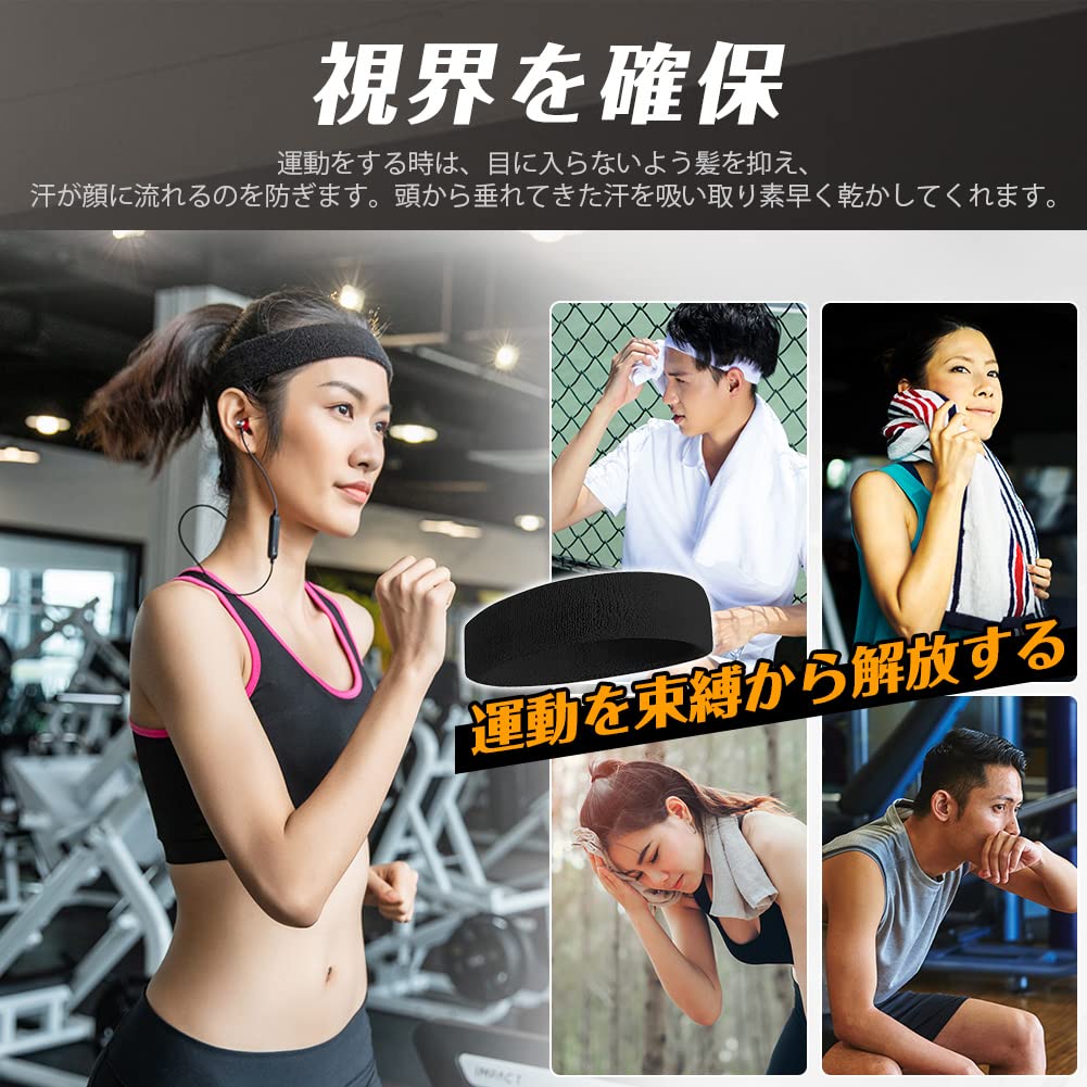 Sports Headband for Men, Sweat Wicking, Eco-Cotton Material, Sponge-like Absorbency, Breathable, for Face Washing, Stretchy, Lightweight,