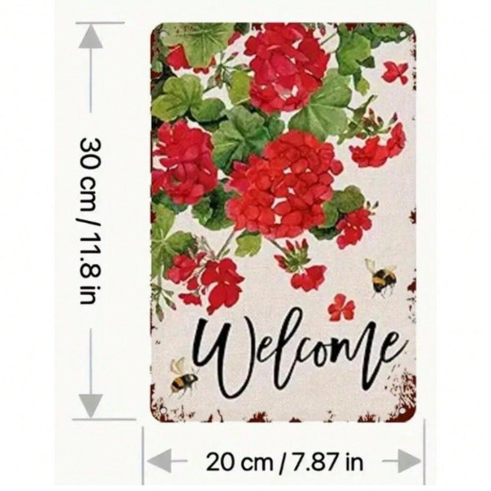 Vintage Flowers Garden Metal Tin Sign Wall Art Decor Rustic Farmhouse
