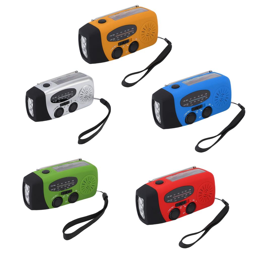 Emergency Radio Portable Solar Micro USB Hand Crank AM FM NOAA Radio with 3 LED Lights Power Bank Fo