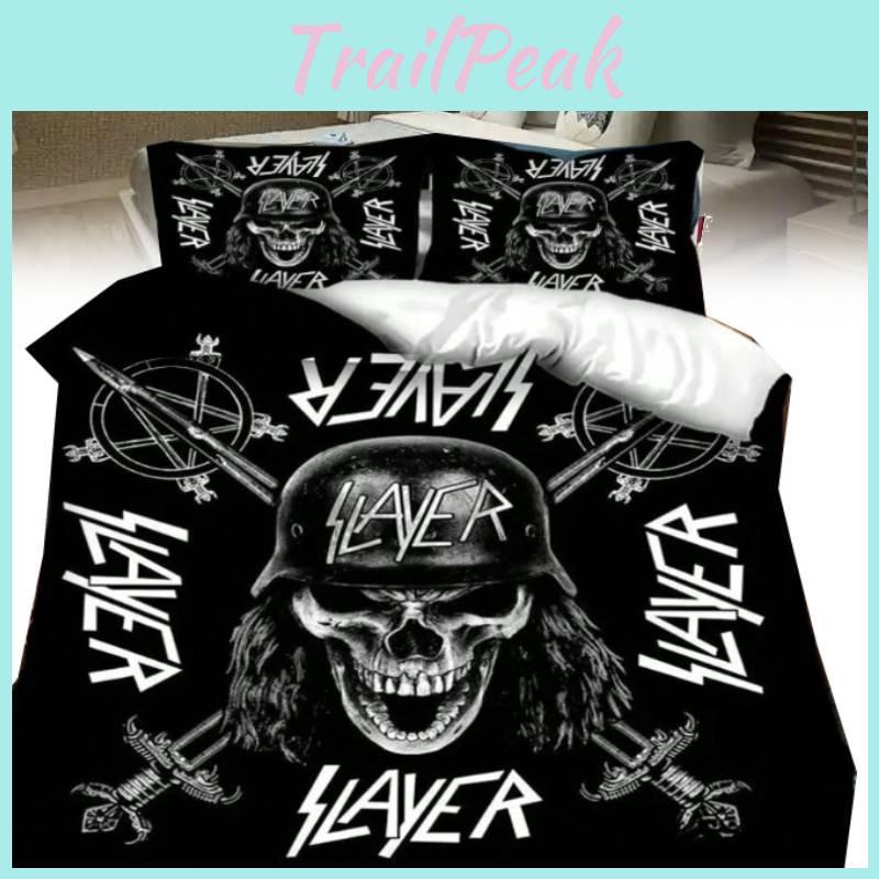 Metal Slayer Heavy Band Music Comforter Print Bedding Three Piece Bedroom Set