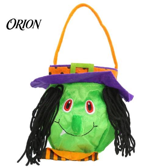Festival Celebration Supplies Halloween Candy Bags for Kids, Trick or Treat Handbag with Handle, Spooky Pumpkin Ghost Witch Party Favors Black