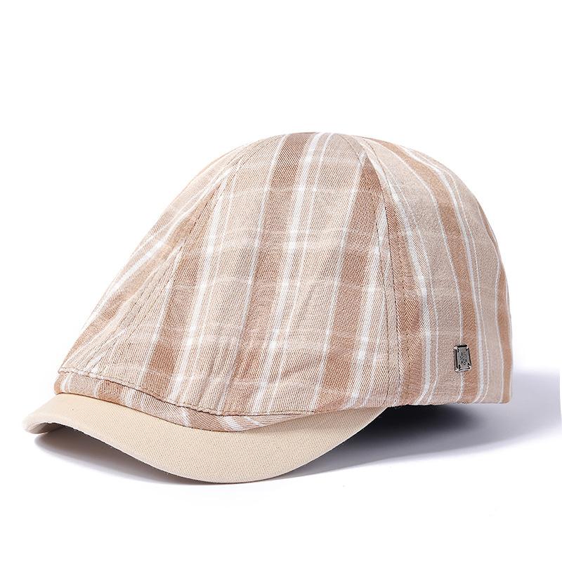 Bavlněný baret Pánská malířská čepice Newsboy čepice Klobouk Rybí kost Osmihranný klobouk