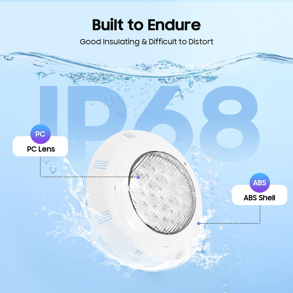 RGB LED Pool Light IP68 Waterproof 4200LM 54W with Remote Control for Swimming Pools Ponds Water Features