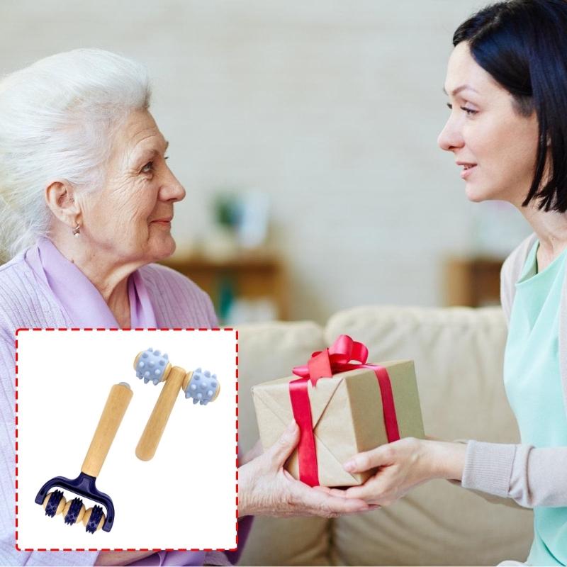 2PCS Natural Wood Massage Rollers Suitable for Effective Therapy Stimulating Skin Promoting Health Ideal Gift Home Use