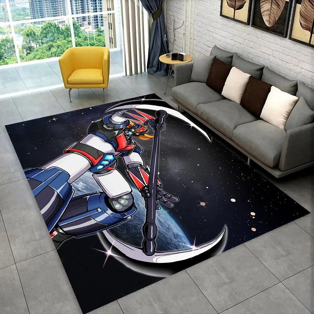 UFO Robot Grendizer Anime Cartoon Area Rug,Carpet for Home Living Room Bedroom Sofa Doormat Decor,kid Play Non-slip Floor Mat 3D