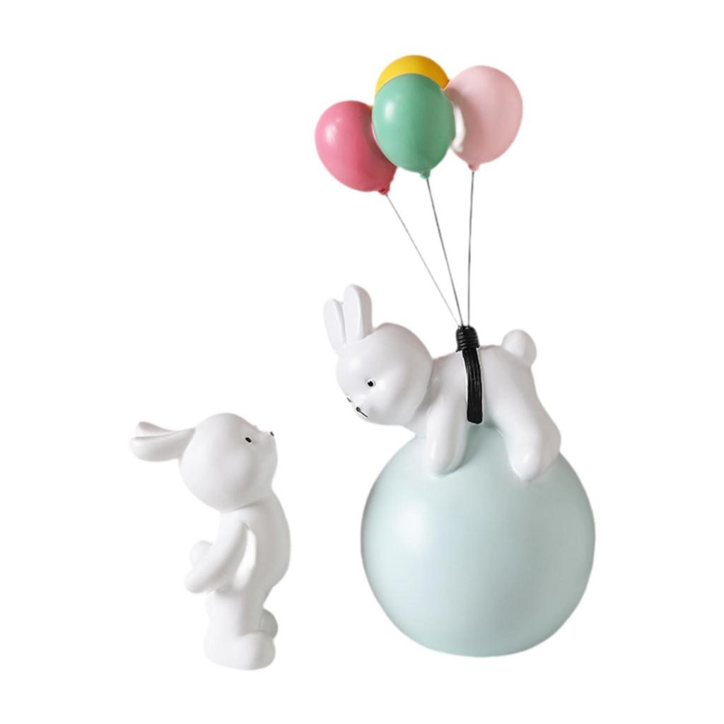 Balloon Bunny Figurine, Funny Tabletop Ornaments for Living Room TV Stand Bookshelf Arrangement Desktop