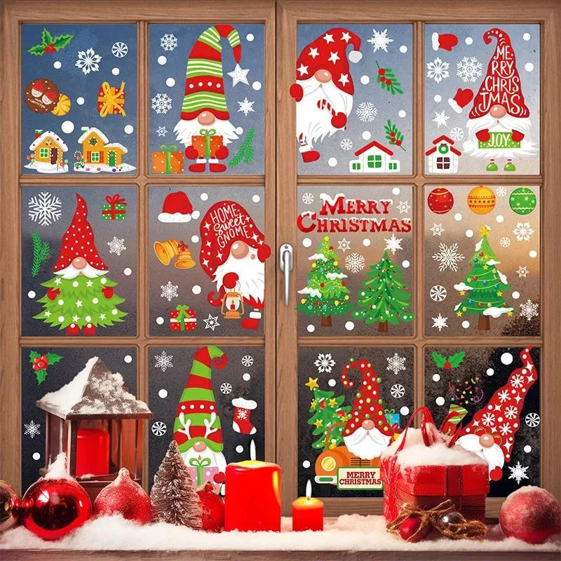 Christmas Dwarf Dwarf Removable Self-sticker PVC Window Sticker Static Sticker Christmas Decoration Party Window Sticker