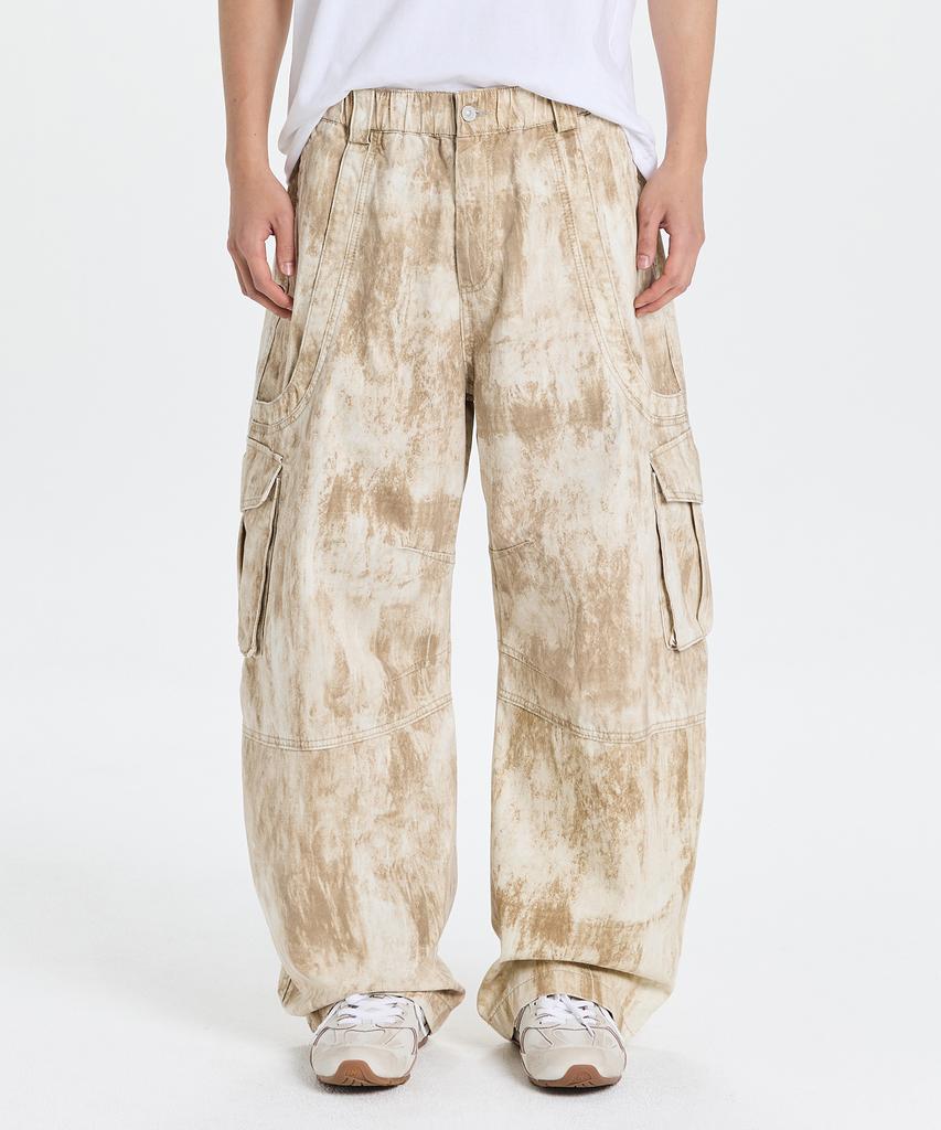 Gicheol Muddy Buddy Baggy Wide Pants (Beige)
