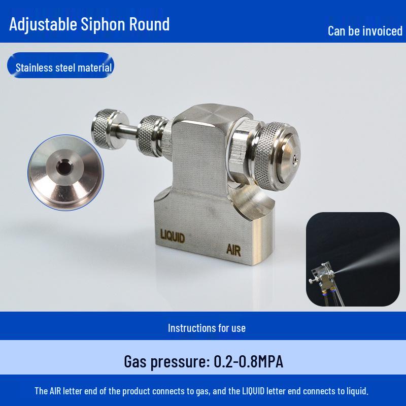 Stainless Steel Dual-Fluid Air Atomization Spray Nozzle for Disinfection and Humidification