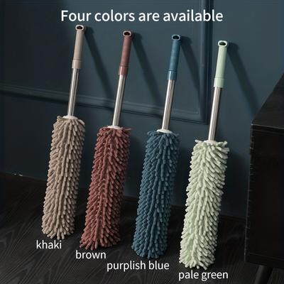 [1pc Washable Chenille Duster] Washable Chenille Telescopic Dust Duster | Extendable Pole Detachable Cleaning Brush Tool for Car, Window, Furniture