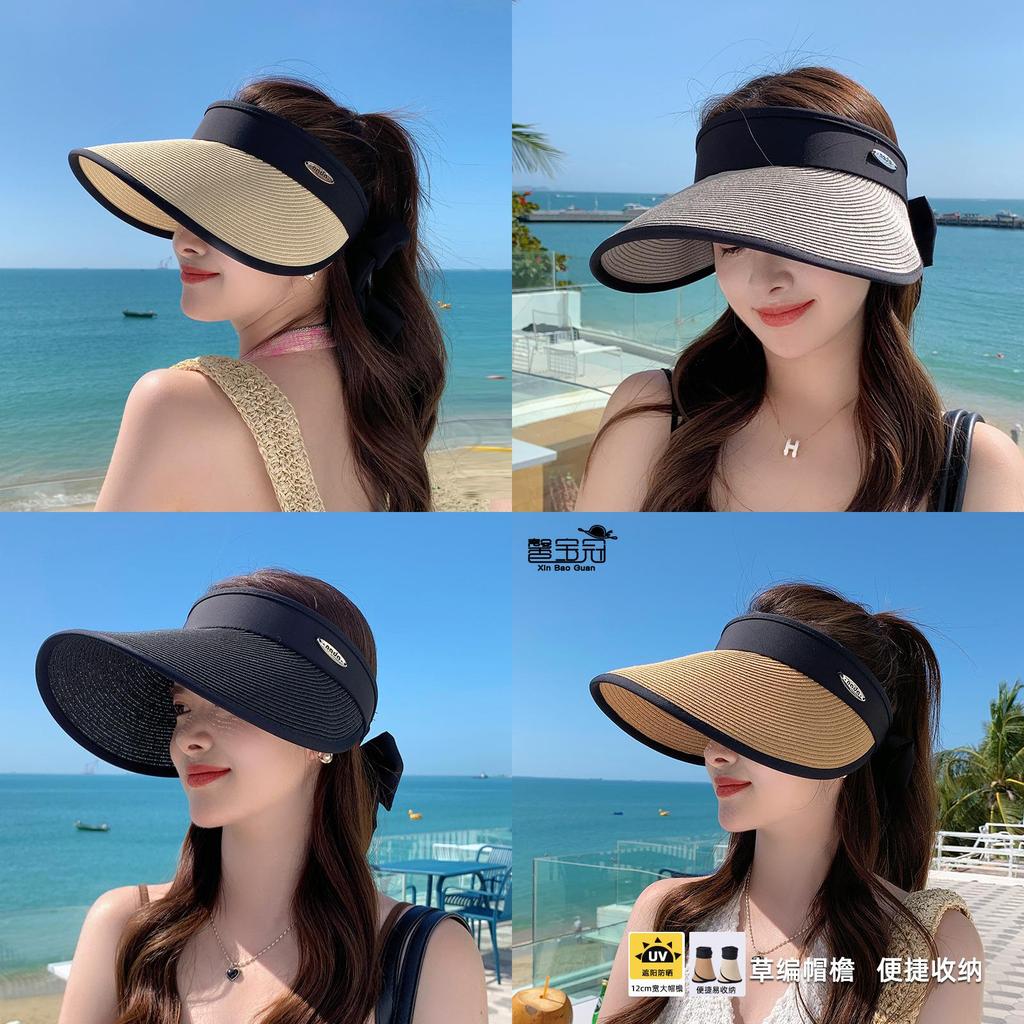 Summer Outdoor Sun Hat With Wide Brim And Breathable Straw Material For Women