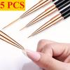 5pcs Dual Single End Nails Brushes Nail Art Liner Pen Brushes Design Professional Manicure Tools for Striping Drawing Painting