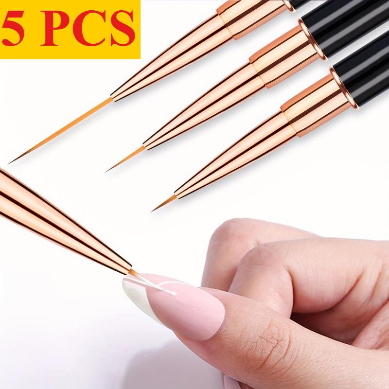 5pcs Dual Single End Nails Brushes Nail Art Liner Pen Brushes Design Professional Manicure Tools for Striping Drawing Painting