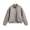 QIYOU 2025 Autumn Retro PU Leather Motorcycle Jacket for Men & Women - Structural Patchwork Design