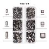 6 Grid Square Diamond Set, Nail Art Jewelry, Diamond Mirror Transparent Square Diamond Mixed Flat Bottom Diamond Diy Nail Decoration