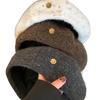 Maillard Coffee Color Knitted Beret for Women in Autumn and Winter Small Face  Large Head Circumference  Warm and Versatile Cloud Painter Hat
